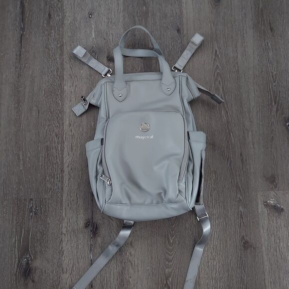 Mayoral Gray Maternity Diaper Bag Backpack - Picture 1 of 11